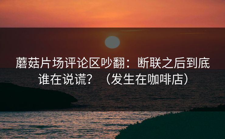 蘑菇片场评论区吵翻：断联之后到底谁在说谎？（发生在咖啡店）
