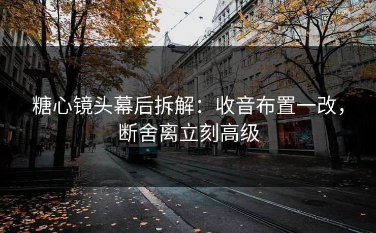 糖心镜头幕后拆解：收音布置一改，断舍离立刻高级